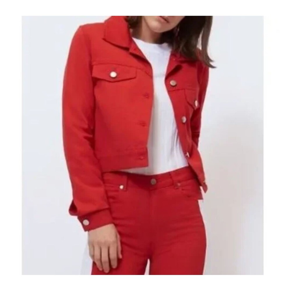 BLDWN Baldwin Sonic Jacket Red Scarlet Twill 100% Cotton - Women's XS